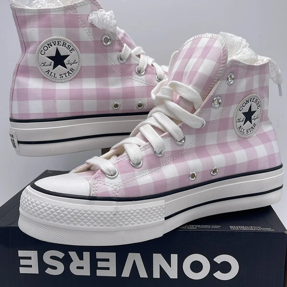 Converse WMNS Gingham High-Top Platform Sneaker A13663C
CTAS LIFT HI
SUMMIT PINK - Picture 9 of 16